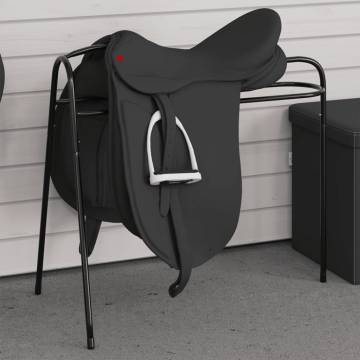 Freestanding Black Iron Saddle Rack - 3 Legged Design