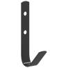 Black Steel J Shape Wall Hooks - 12 Pcs for Home Storage