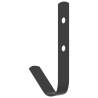 Black Steel J Shape Wall Hooks - 12 Pcs for Home Storage