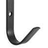 Black Steel J Shape Wall Hooks - 12 Pcs for Home Storage