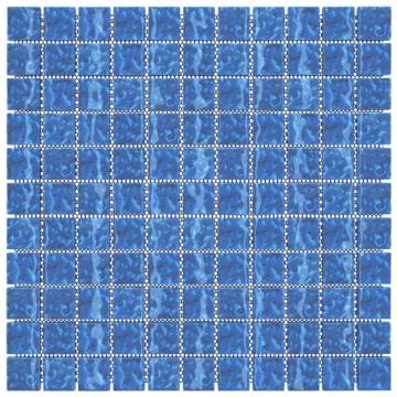 Mosaic Tiles 11 pcs Blue 30x30 cm Glass - Hipomarket