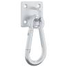 Eye Plates with Snap Hooks - 360° Rotate Silver Steel (3 pcs)