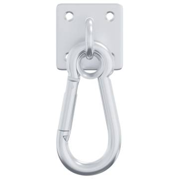 Eye Plates with Snap Hooks - 360° Rotate Silver Steel (3 pcs)