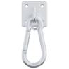 Eye Plates with Snap Hooks - 360° Rotate Silver Steel (3 pcs)