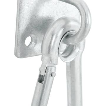 Eye Plates with Snap Hooks - 360° Rotate Silver Steel (3 pcs)