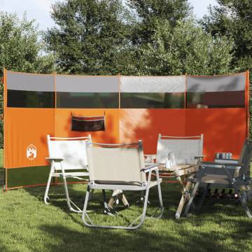 Camping Windbreak Orange 366x152 cm - Waterproof & Durable