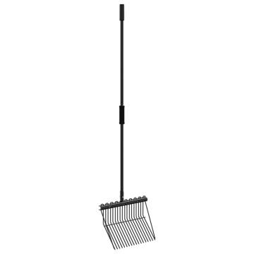 Durable 18-Tine Black Steel Pitchfork for Farm & Garden Use