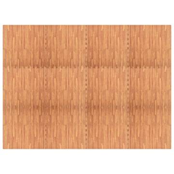 12 pcs EVA Foam Floor Mats - Wood Grain Design | HipoMarket