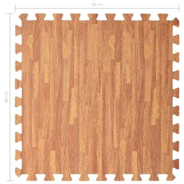 12 pcs EVA Foam Floor Mats - Wood Grain Design | HipoMarket