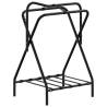 Foldable Freestanding Saddle Rack - Durable Black Iron