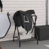 Foldable Freestanding Saddle Rack - Durable Black Iron