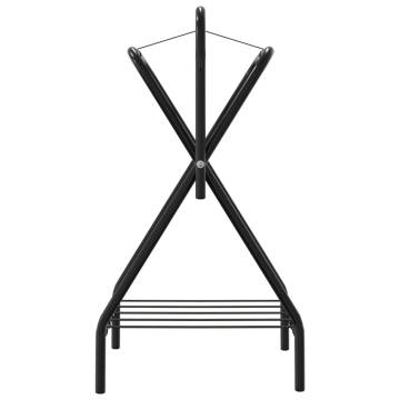 Foldable Freestanding Saddle Rack - Durable Black Iron