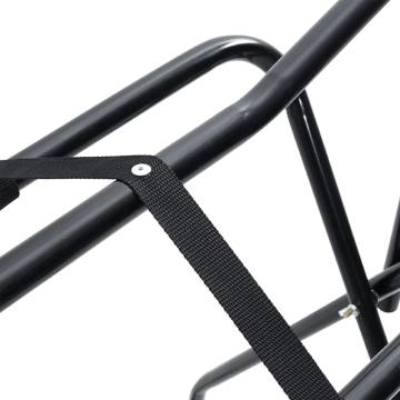 Foldable Freestanding Saddle Rack - Durable Black Iron