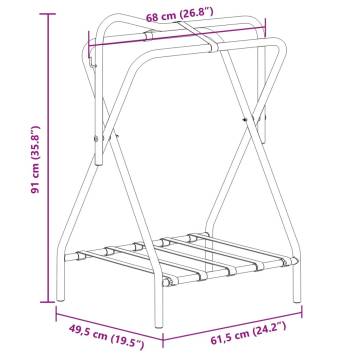 Foldable Freestanding Saddle Rack - Durable Black Iron