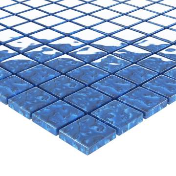 Mosaic Tiles 11 pcs Blue 30x30 cm Glass - Hipomarket