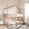 Kids' Bed Roof 213x95.5x144.5 cm Solid Wood Pine Colour natural Size 213 x 95.5 x 144.5 cm 