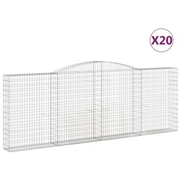 Arched Gabion Baskets - 20 pcs Galvanised Iron 400x30x140/160 cm