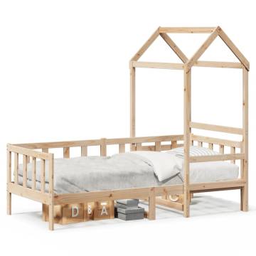 Day Bed with Roof 80x200 cm - Solid Pine Wood | HipoMarket