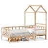 Day Bed with Roof 80x200 cm Solid Wood Pine Colour natural Size 80 x 200 cm 