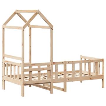 Day Bed with Roof 80x200 cm - Solid Pine Wood | HipoMarket