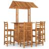 5 Piece Garden Bar Set - Solid Wood Acacia | Hipo Market