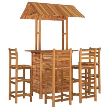 5 Piece Garden Bar Set - Solid Wood Acacia | Hipo Market