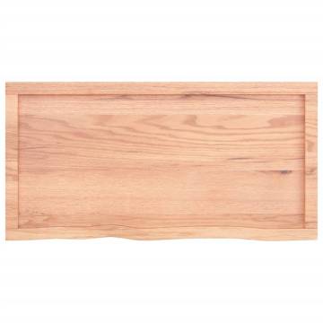 Wall Shelf Light Brown - Solid Oak Wood, 100x50 cm