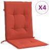 Lowback Chair Cushions 4 pcs Melange Red - Comfort & Style