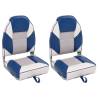 Foldable Boat Seats 2pcs with High Back 44x38x55 cm Colour white and blue Quantity in Package 2 Model basic 