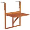 Hanging Balcony Table - Solid Acacia Wood 64.5x44x80 cm