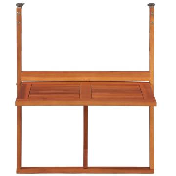 Hanging Balcony Table - Solid Acacia Wood 64.5x44x80 cm