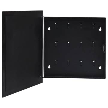 Key Box with Magnetic Board - Black 35x35x5.5 cm | HipoMarket