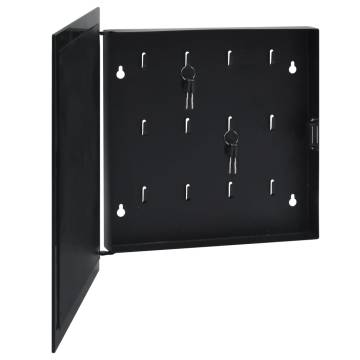 Key Box with Magnetic Board - Black 35x35x5.5 cm | HipoMarket