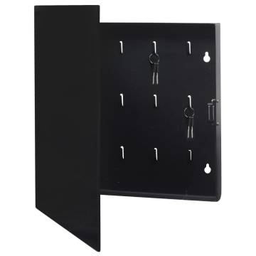 Key Box with Magnetic Board - Black 35x35x5.5 cm | HipoMarket