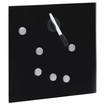 Key Box with Magnetic Board - Black 35x35x5.5 cm | HipoMarket