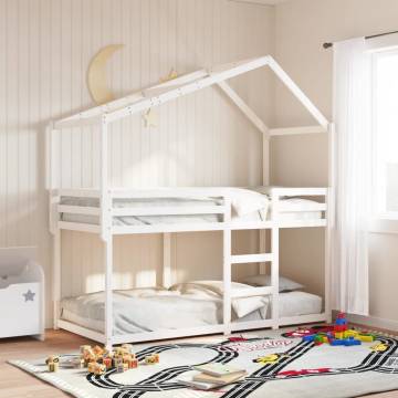 Kids' Bed Roof White - Fun & Durable Solid Pinewood Design