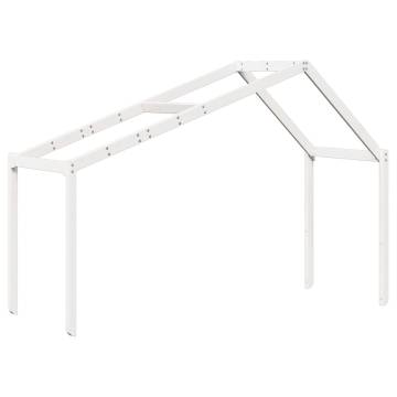 Kids' Bed Roof White - Fun & Durable Solid Pinewood Design