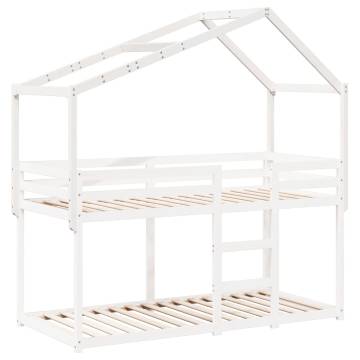 Kids' Bed Roof White - Fun & Durable Solid Pinewood Design