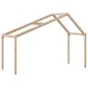 Kids' Bed Roof 203x80.5x142 cm Solid Wood Pine Colour natural Size 203 x 80.5 x 142 cm 