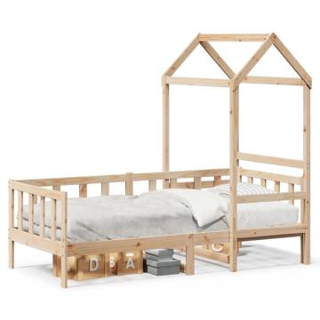 Day Bed with Roof 90x200 cm - Solid Wood Pine | Hipo Market