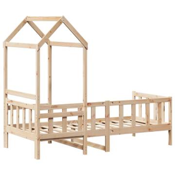 Day Bed with Roof 90x200 cm - Solid Wood Pine | Hipo Market