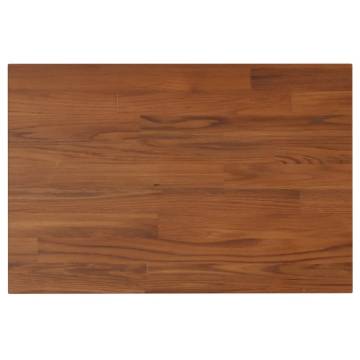 Dark Brown Bathroom Countertop - Solid Oak 60x40x2.5cm