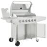 Gas BBQ Grill with 7 Burners - Silver Stainless Steel