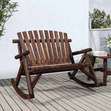 2-Seater Garden Rocking Bench - Solid Spruce Wood