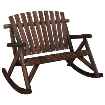 2-Seater Garden Rocking Bench - Solid Spruce Wood