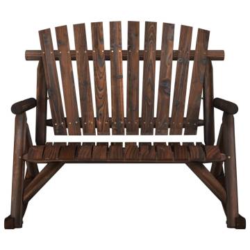 2-Seater Garden Rocking Bench - Solid Spruce Wood