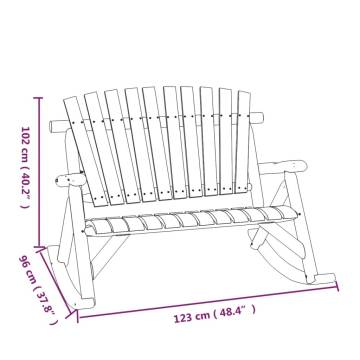 2-Seater Garden Rocking Bench - Solid Spruce Wood