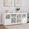 Modern White Sideboard with LED Lights - 163x37x67 cm