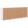 Modern White Sideboard with LED Lights - 163x37x67 cm