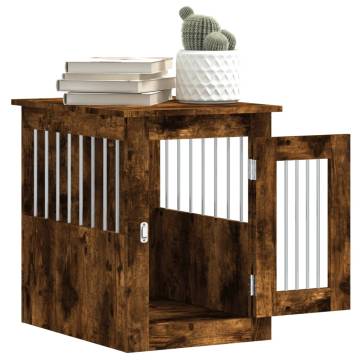 Stylish Dog Crate Furniture in Smoked Oak - 45x62x59 cm